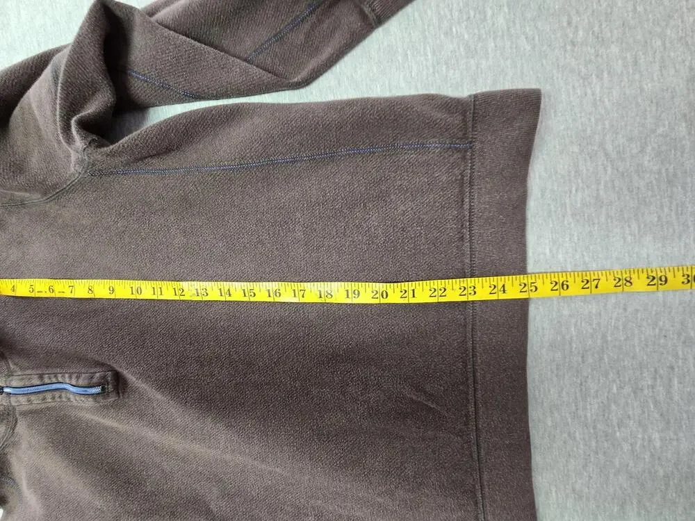 Tommy Bahama Sweater Mens Large Brown 1/4 Zip Mock Neck Knit Pullover Logo